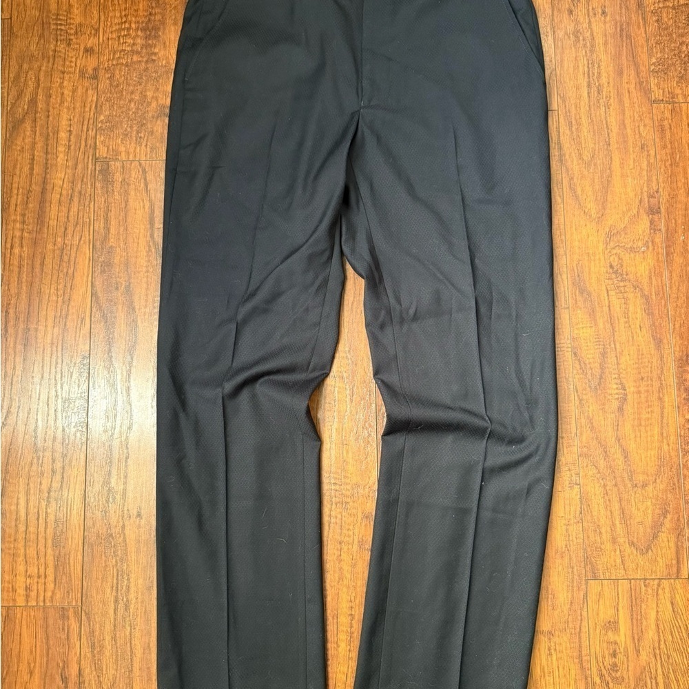 NWT Nautica Black Men's Flat Front Dress Pants 34W / 32L - Picture 2 of 5